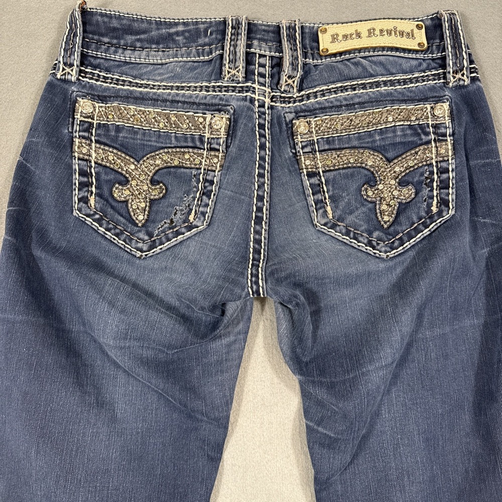Rock Revival Sherry Skinny Jeans WOMENS 26 EMBELISHED RHINESTONES SEQUINS STITCH